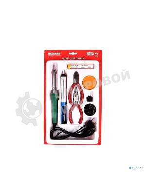 Набор для пайки Rexant №13 (паяльник 30Вт, подставка, канифоль, припой, бокорезы, тонкогубцы)