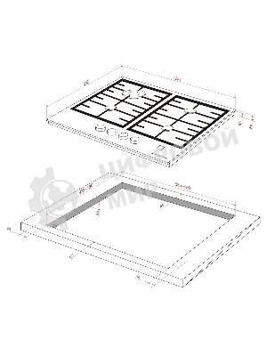 Варочная поверхность Kuppersberg FG 68 B газ, High-Tech, 60 см, автоматический электроподжиг, газ-контроль, форсунки под сжиженый газ, механическое/сенсорное управление, таймер, блокировка панели управления, подсветка панели управления, SABAF конфорки, чугунные решетки, цвет черный, цвет фурнитуры черно-серебристый