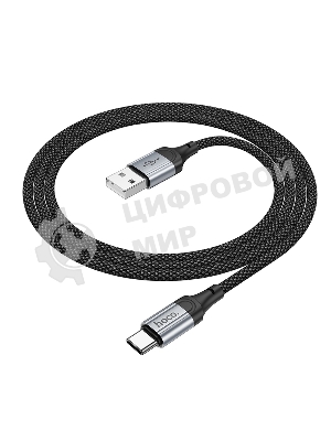 Кабель USB2.0 Hoco AM/Type-C, 3А, X102, 1м, черный, коробка