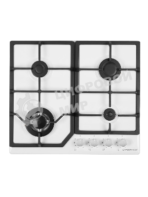 Газовая варочная панель Maunfeld EGHE.64.43CW/G, 4 конфорки, эмалированная сталь, белый