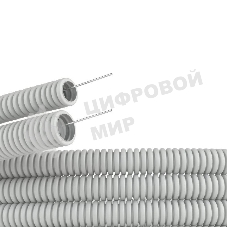Труба гофрированная ПВХ d20 мм тяжелая с протяж. сер. (уп. 100 м) ДКС 91520
