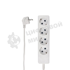 Удлинитель PROconnect OPTIMA 4 гнезда, 3 м, 2х0.75 мм², б/з, белый