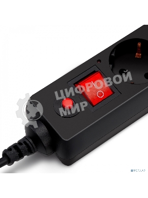 Сетевой фильтр Buro 600SH-3-B 3 м, 6 розеток, черный, коробка