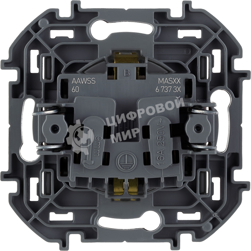 Розетка 2К+З со шторками немецкий стандарт 16А 250 В антрацит