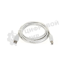Кабель AM/BM USB2.0 3м Telecom USB 2.0 A-->B 3.0m, белый/серый, TC6900-3.0M