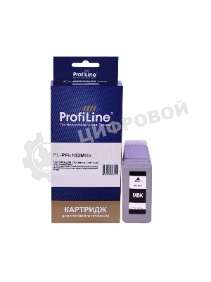 Картридж струйный ProfiLine PL-PFI-102MBK для принтеров Canon IPF510/IPF605/IPF610/IPF650/IPF655/IPF710/IPF750/IPF755/IPF760/IPF765 с чернилами Matte Black