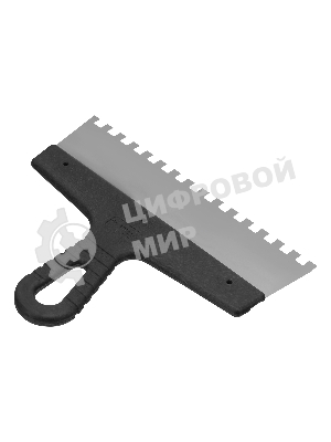 Шпатель из нержавеющей стали Сибртех 250 мм, зуб 8х8 мм, пластмассовая рукоятка