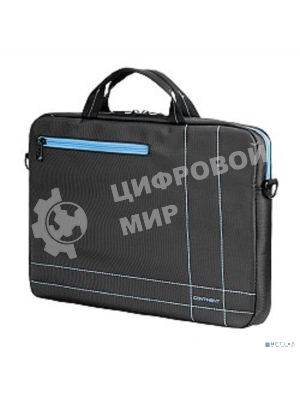 Сумка для ноутбука Сумка Continent CC-201 Gb,(нейлон, серый с голубой отстрочкой, 15,6'')