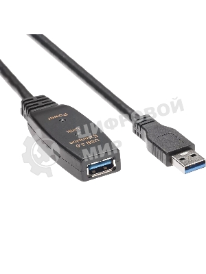 Кабель-адаптер USB3.0-repeater, удлинительный активный Am-->Af 15м QUST/qust