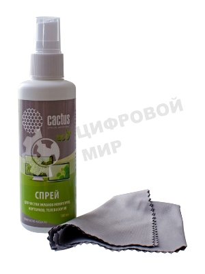 Чистящий набор (салфетки + спрей) Cactus CS-S3001E для экранов и оптики 1 шт 18x18 см 100 мл