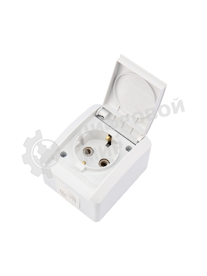 Розетка Kranz одноместная (керамика) INDUSTRIAL IP54 с заземлением, о/у, белая