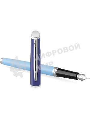 Ручка перьевая Waterman Hemisphere Colour Blocking (2179924) Blue CT, сталь нержавеющая, F, подарочная коробка