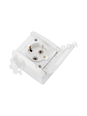 Розетка Kranz одноместная (керамика) INDUSTRIAL IP54 с заземлением, о/у, белая