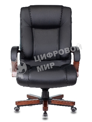 Кресло Бюрократ T-9925WALNUT/BLACK черный, кожа