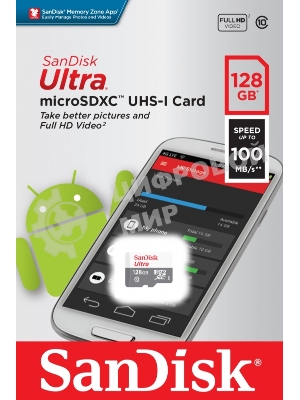 Флеш карта microSD 128Gb SanDisk microSDXC Class 10 Ultra UHS-I A1 140Mb/s