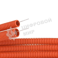 Труба гофрированная ПНД d16мм с протяж. оранж. (уп.100м) ДКС 71916