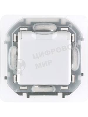 Розетка 2К+З IP44 с крышкой и шторками немецкий стандарт 16А 250 В белый