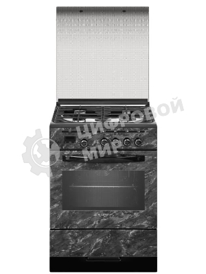 Плита газовая Gefest ПГ 6300-03 0053 мрамор черный, конфорок 4 шт, духовка 52 л, 60 см x 85 см x 60 см