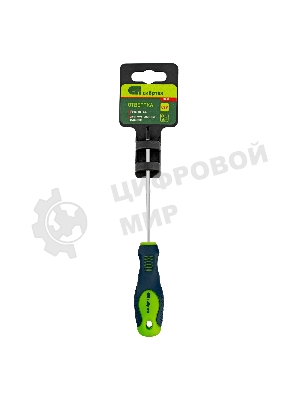 Отвертка Сибртех, PH0 х 100 мм, CrV, двухкомпонентная рукоятка
