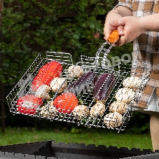 Решетка гриль Camping Palisad 315х410х70 мм объемная хромир.