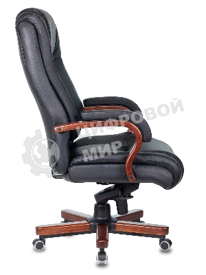 Кресло Бюрократ T-9925WALNUT/BLACK черный, кожа