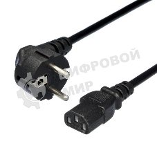 Кабель питания GoPower евровилка CEE 7/7-C13 1.2м ПВХ 0.75мм черный (1/10/200)