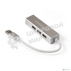 USB-концентратор ExeGate DUB-4 (кабель-адаптер USB3.0 --> 4xUSB3.0, Plug&Play, серебристый)