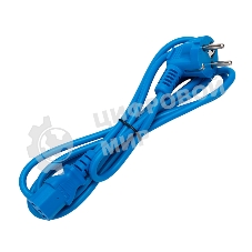 Кабель питания Cablexpert PC-186-VDE-B-1.8M, Schuko-C13, 3x0.75мм2, 10A, с заземлением, медь, 1.8м, синий, пакет