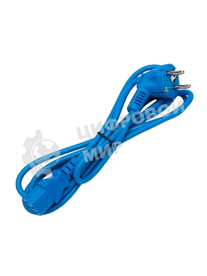 Кабель питания Cablexpert PC-186-VDE-B-1.8M, Schuko-C13, 3x0.75мм2, 10A, с заземлением, медь, 1.8м, синий, пакет