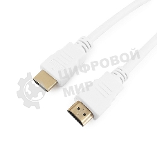 Кабель Cablexpert HDMI CC-HDMI4-W-10, 19M/19M, v2.0, медь, позол.разъемы, экран, 3 м, белый, пакет