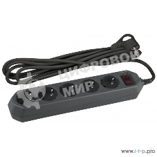 Сетевой фильтр ЭРА USF-5es-3m-B, 3 м, черный