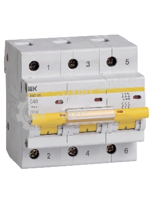 Выключатель автоматический модульный 3п C 40А 10кА ВА47-100 IEK MVA40-3-040-C