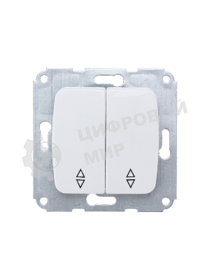 Переключатель Kranz DEA 2кл прох. с/у 10А мех. белый (1/10/120)