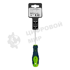 Отвертка Сибртех, PH0 х 100 мм, CrV, двухкомпонентная рукоятка