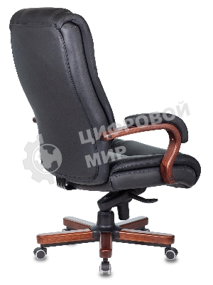 Кресло Бюрократ T-9925WALNUT/BLACK черный, кожа