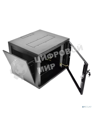 Шкаф коммутационный ЦМО (ШРН-9.350-9005) настенный 9U 600x350 мм пер. дв. стекл 200 кг черный 300 мм 180 град.