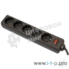 Сетевой фильтр Defender ES, 1.8 м, 5 розеток, черный
