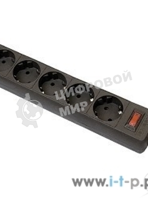 Сетевой фильтр Defender ES, 1.8 м, 5 розеток, черный
