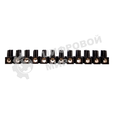 Клеммная винтовая колодка Rexant KВ-35 10-35, ток 80 A, полипропилен черный (10 шт./уп.)