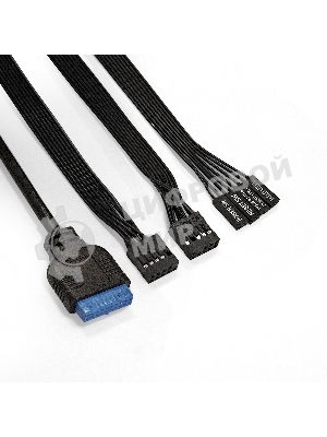 Компьютерный корпус Miditower ExeGate EVO-8243-NPX500 (ATX, БП 500NPX с вент 12 см, 2хUSB+1хUSB 3.0, черный, 3 вент. с RGb подсветкой, боковая панель - закаленное стекло)