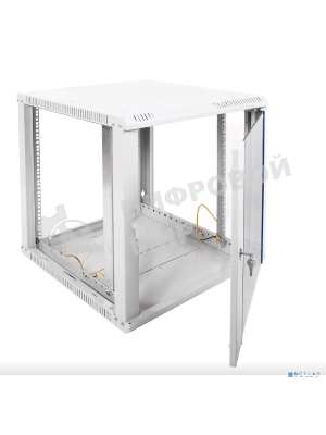 Шкаф телеком. настенный разборный 12U (600х650) дверь стекло,цвет черный (ШРН-Э-12.650-9005) (1коробка)