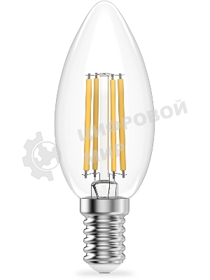 Лампа светодиодная филаментная Gauss Filament 12Вт цок.:E14 свеча св.свеч.бел.теп. (упак.:10шт)