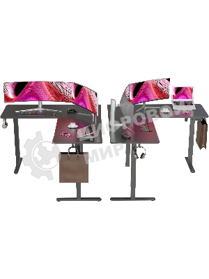 Стол компьютерный Cactus угловой подъемный столешница МДФ черный каркас черный 1600х1400х720х1180 мм (CS-EDXL-BBK)