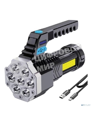 Фонарь Ultraflash LED53404 (фонарь акк 4В, черный, 7LED+COB, 3 Вт, 4 реж, USB, бокс са)
