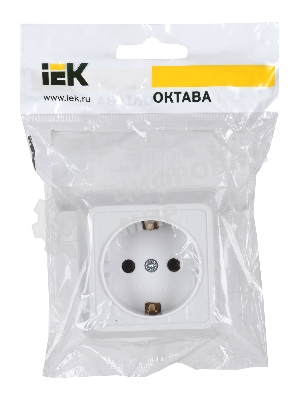 Розетка IEK ERO11-K01-16-DC РС20-3-ОБ 1местн. c з/к 16А откр.уст. ОКТАВА (белый)