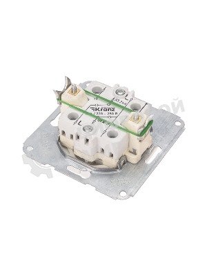 Переключатель Kranz DEA 2кл прох. с/у 10А мех. белый (1/10/120)