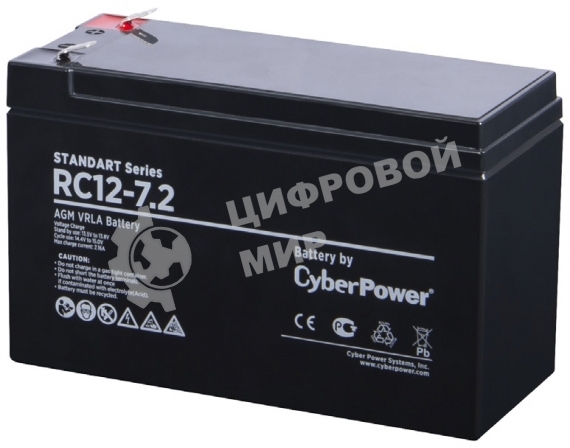 Батарея для ИБП SS CyberPower Standart series RС 12-7.2/12V 7.2 Ah
