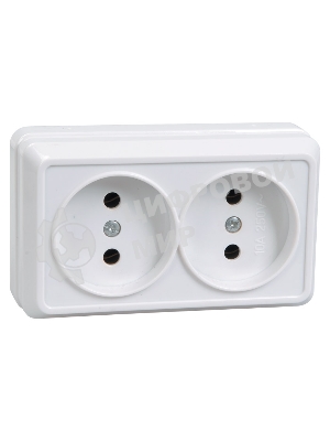Розетка IEK ERO20-K01-10-DC РС22-2-ОБ 2местн. без з/к 10А откр.уст. ОКТАВА (белый)