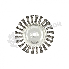 Щетка Matrix для УШМ, 125 мм, М14, Плоская, крученая проволока 0,8 мм