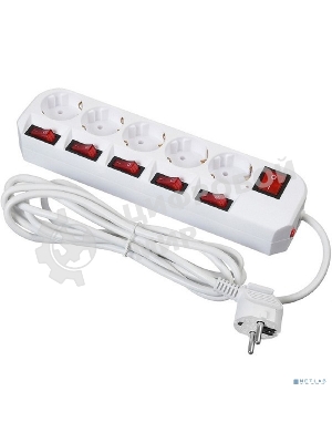 Сетевой фильтр Buro 500SH-3-SW-W 3 м, 5 розеток, белый, коробка